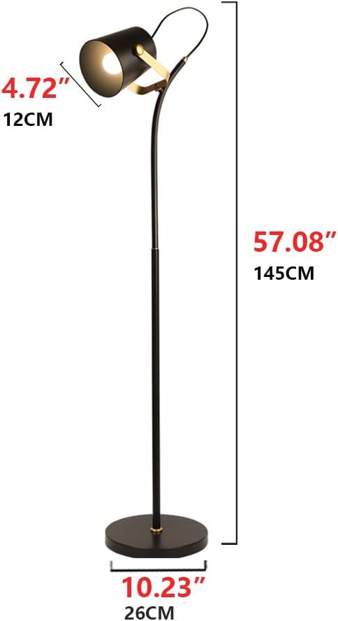 American Metal Gooseneck Floor Lamp with Adjustable Shade E27/E26 Max 60W for Living Room Bedroom Study Room or Hallway