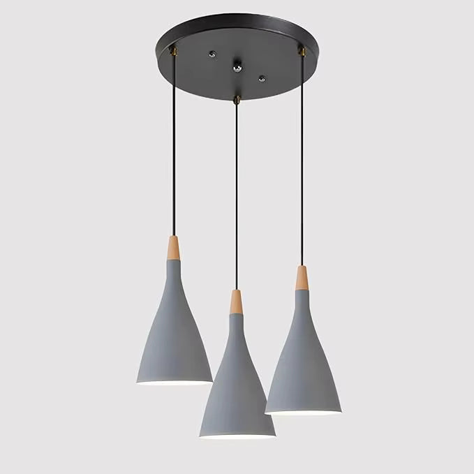 Modern Triple Pendant Lights Indoor Metal Shade Hanging Lamp Kitchen Island Lighting Dining Living Room Height Chandeliers LED