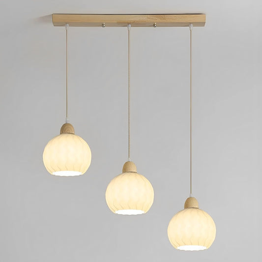 Triple E27 Pendant Light Simple Linear Chandelier 3-Lights Indoor Wood Chandeliers Dining Room Kitchen Chandelier Lighting