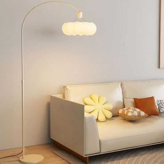 Modern Metal Tall Stand Floor Lamp White Acrylic Lampshade Creative Vertical Lighting Switch Bedroom Study Room Living Room
