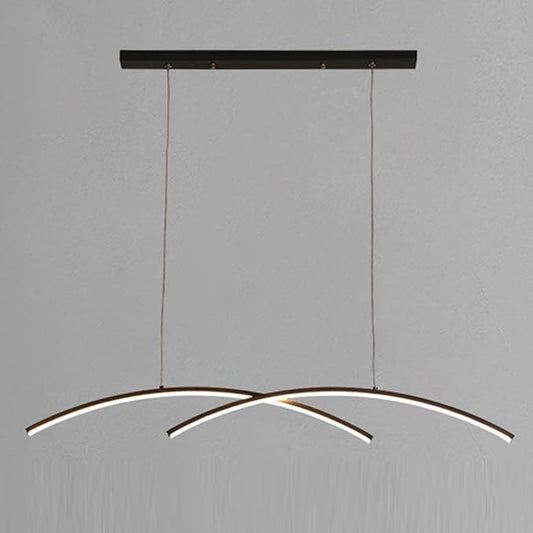 Minimalist Nordic 35in LED Pendant Lighting Dimmable Linear Pendant Light Fixture Dining Room Island-Adjustable Hanging Height