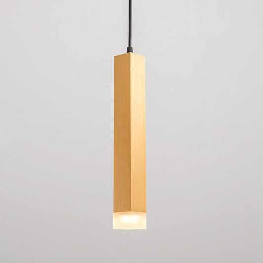 7W LED Cylinder Light Pendant Lamp Dimmable Three-Color Long Tube Suspension Bedroom Living Room-Golden Chandelier Simplicity