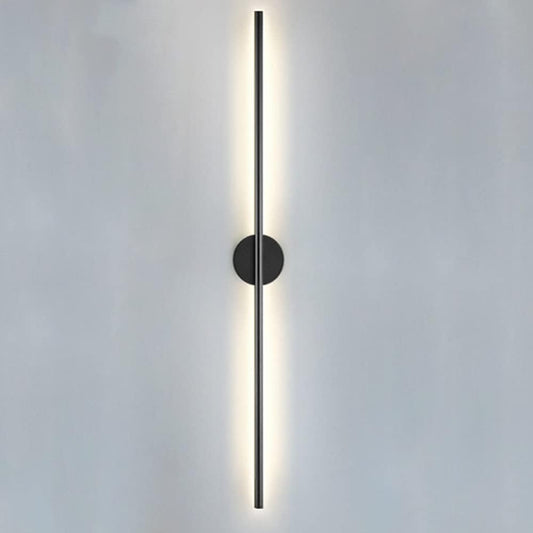 Modern Luxury LED Wall Lamp for Bedroom Living Room Aluminum Waterproof PVC Long Tube Black Indoor/Outdoor for Hotels