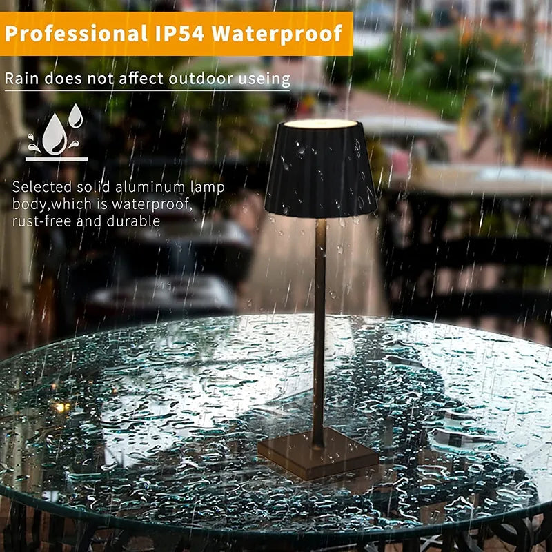Modern LED Table Lamp Cordless Touch Control RGB Night Light Rechargeable Desk Lamp Iron Aluminum AC Room Use DC Restaurants