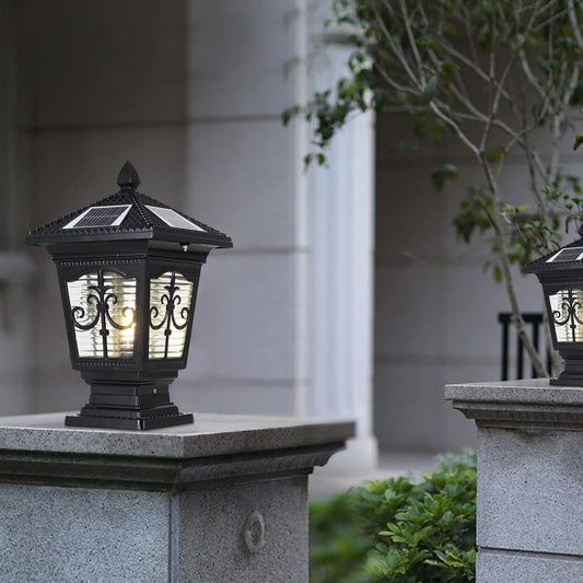 Column Light IP65 Waterproof Post Cap Lamp LED Solar Outdoor E27 Pillar Lights Garden Lamp