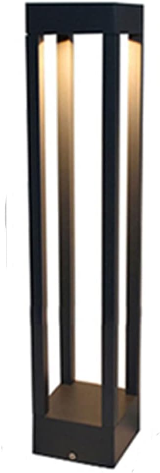 Outdoor Garden Stand Pole Pillar Waterproof Column Lawn Light Courtyard Pathway Post Bollards Light Stainless Steel Glass Solar