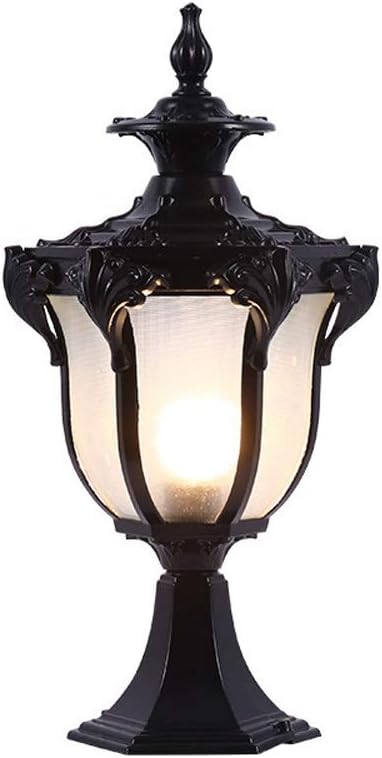 Vintage Retro IP44 Aluminum Lantern Patio Post Light Rustproof Pillar Lights IP65 Victoria Glass Style Column E27 Waterproof LED