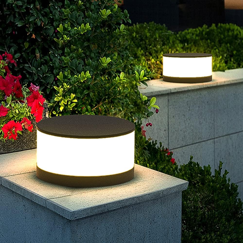 Minimalist LED Door Column Headlight Waterproof Acrylic Lamp Shade for Garden Wall Patio Post Street Lights Post Light Fixtures