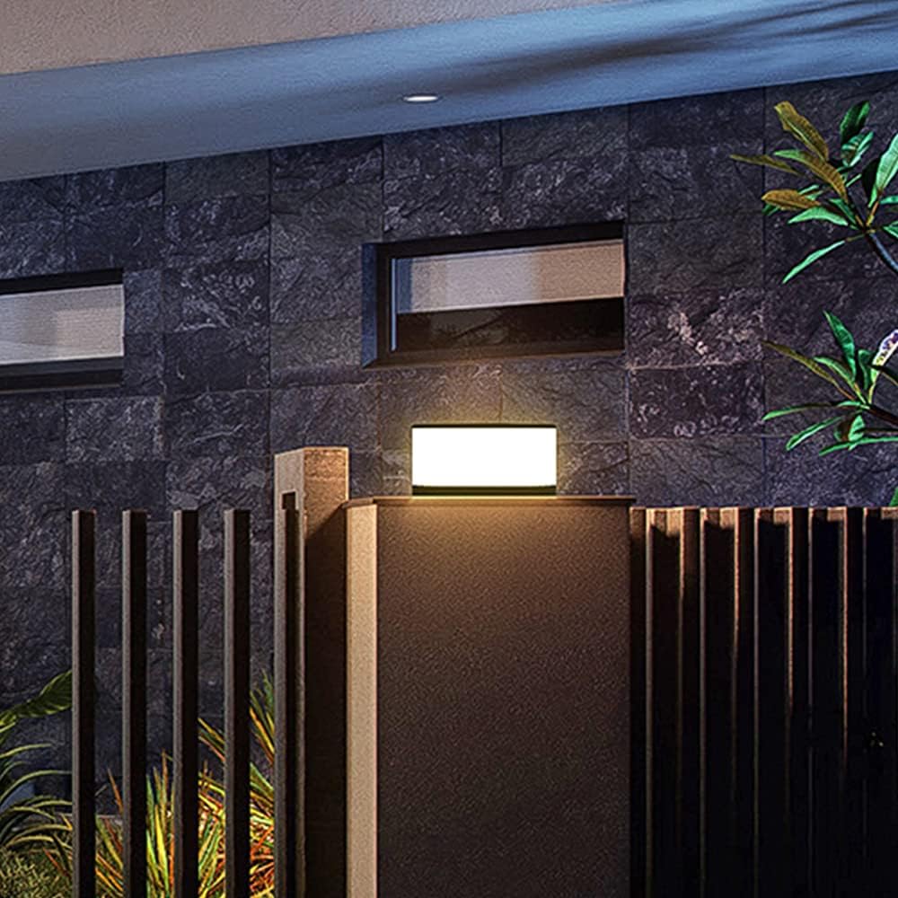 Minimalist LED Door Column Headlight Waterproof Acrylic Lamp Shade for Garden Wall Patio Post Street Lights Post Light Fixtures