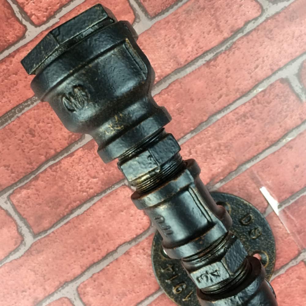 Vintage E27 Single Head Wall Mounted Light Water Pipe Iron Wall Lamp Bronze Bracket Industrial Style Balcony Dining Room