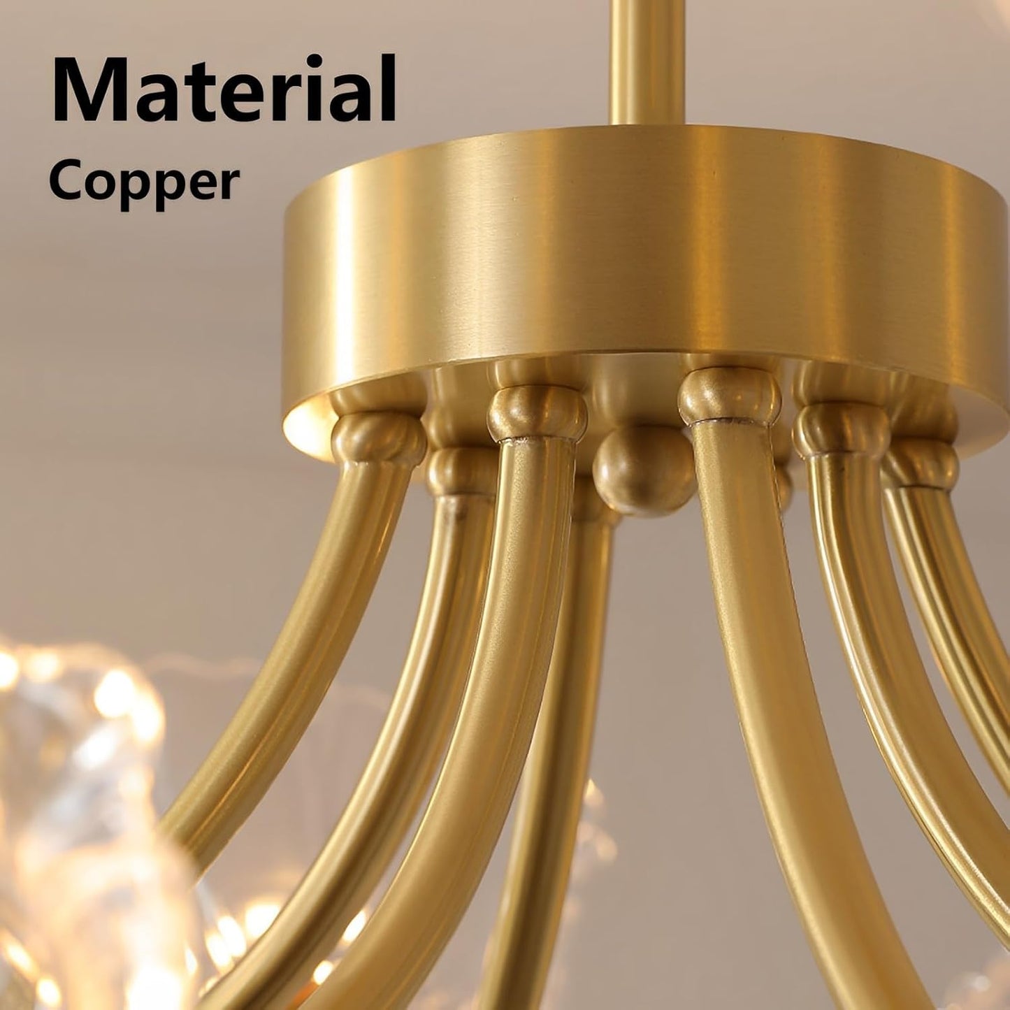 Creative Luxury Gold Pendant Lamp Copper Chandeliers Flower Glass Shade Living Room Dining Room Study Kitchen Ceiling Light