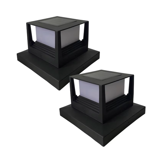 New Design Square Shape Led Pillar Lamp Solar Post Pillar Light Fits 4x4, 5x5 or 6x6 Wooden Posts Outdoor for Garden Fence