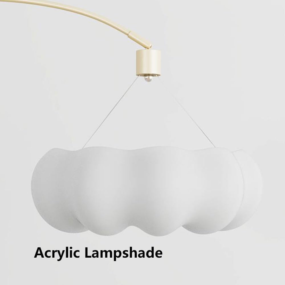 Modern Metal Tall Stand Floor Lamp White Acrylic Lampshade Creative Vertical Lighting Switch Bedroom Study Room Living Room