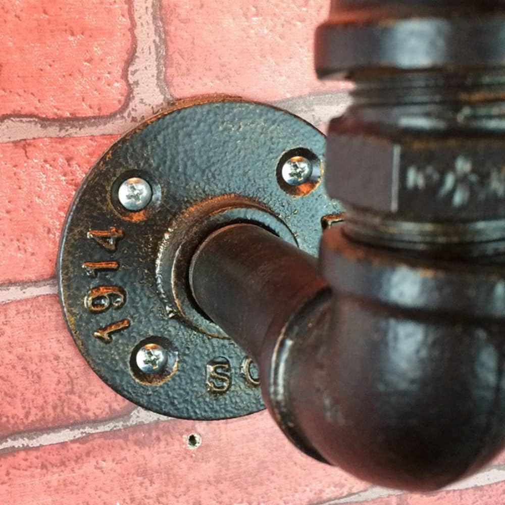 Vintage E27 Single Head Wall Mounted Light Water Pipe Iron Wall Lamp Bronze Bracket Industrial Style Balcony Dining Room