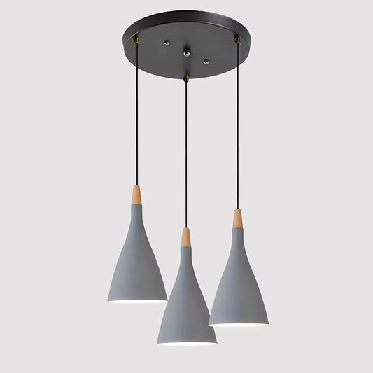 Modern Triple Pendant Lights Indoor Metal Shade Hanging Lamp Kitchen Island Lighting Dining Living Room Height Chandeliers LED